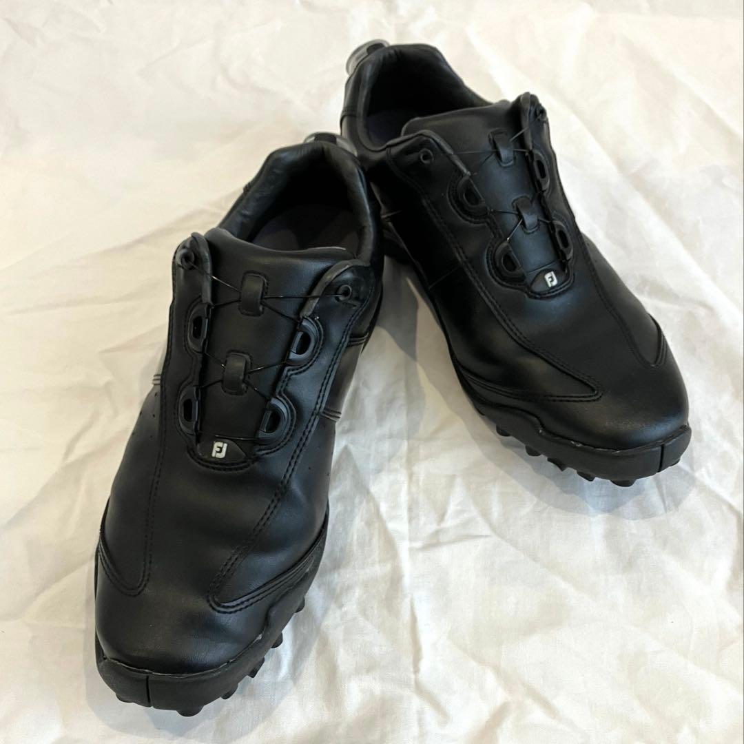 美品 フットジョイ EXL ゴルフシューズ スパイクレス BOA 黒 26cm