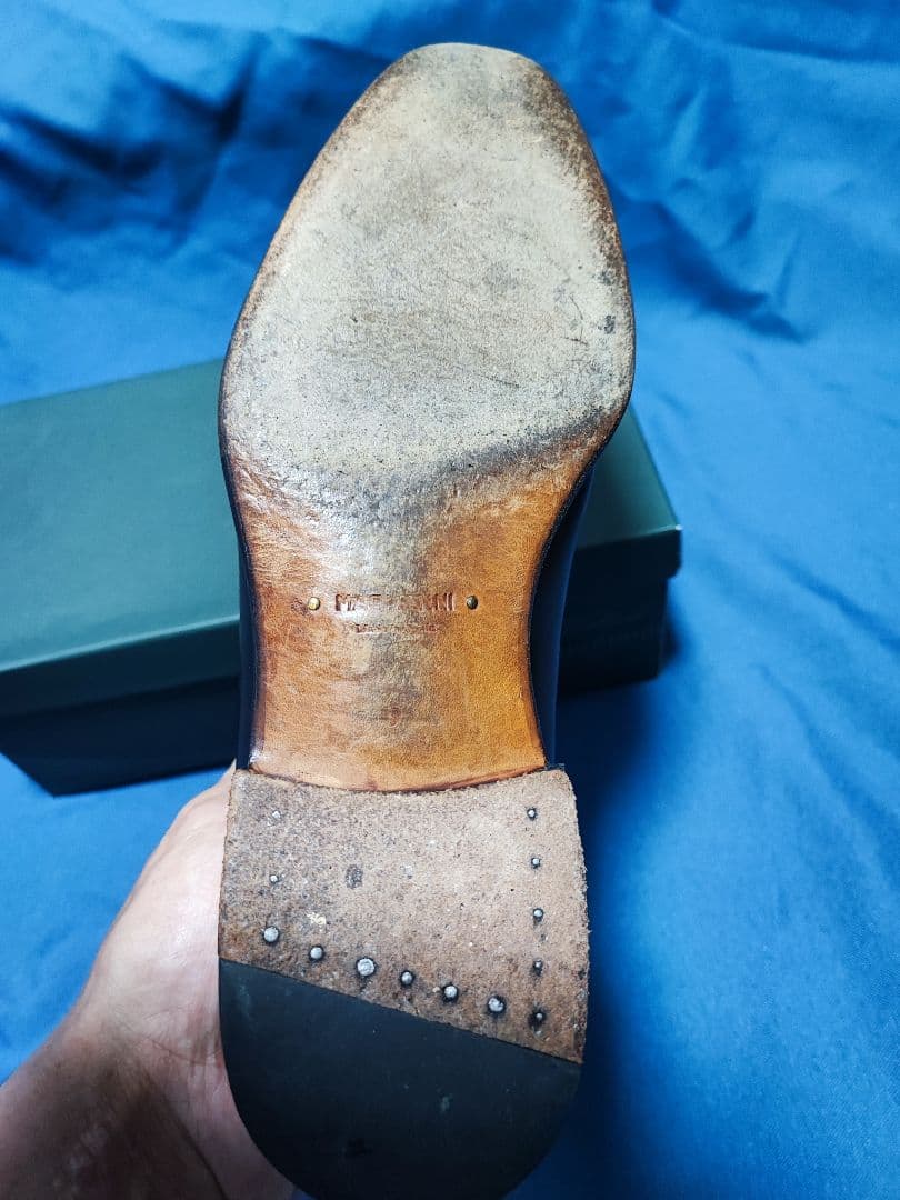 マグナーニ　ダークブラウン 　ダブルモンクストラップシューズ