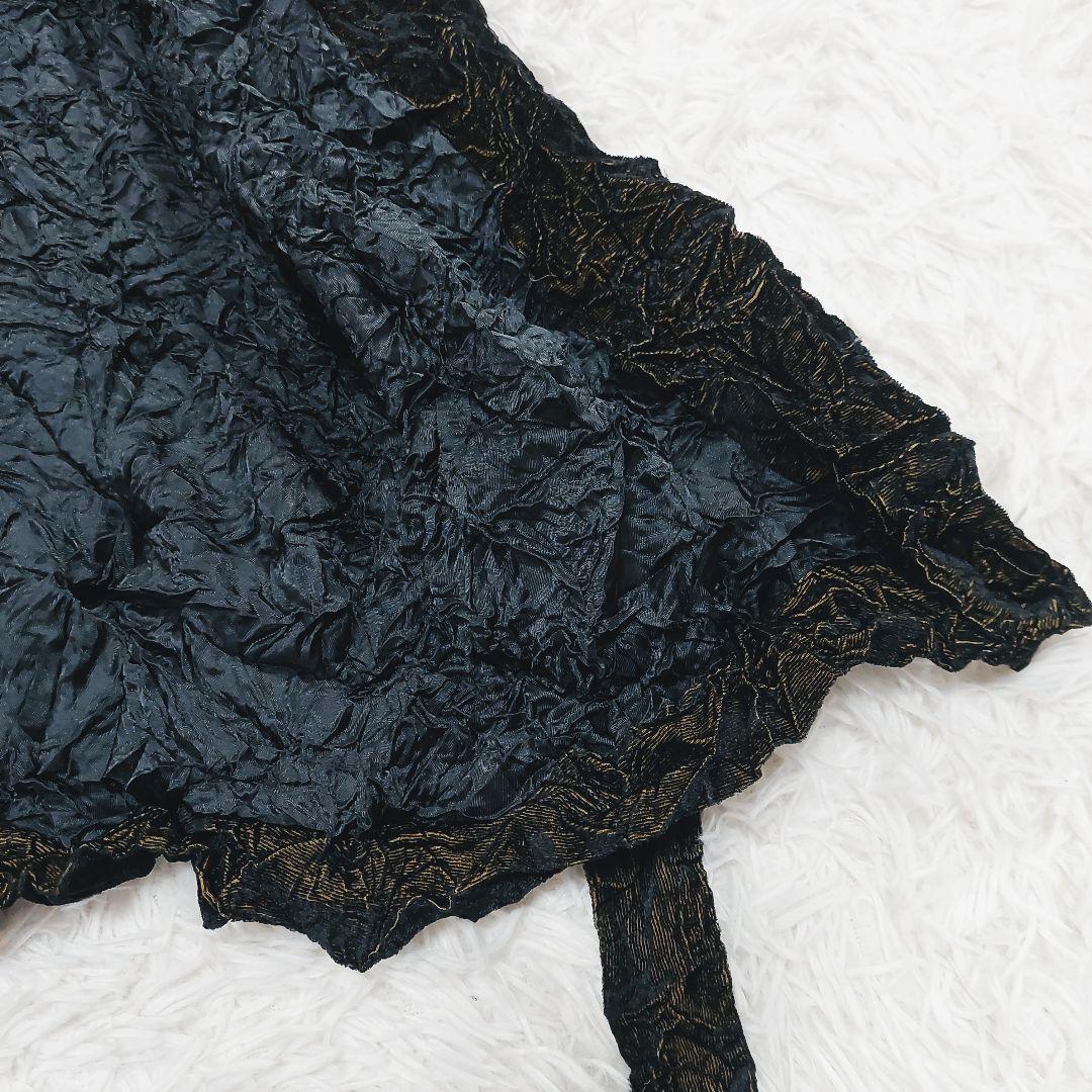 イッセイミヤケ ペルマネンテ シワ加工 バイカラー ハイネック ベスト 前開き