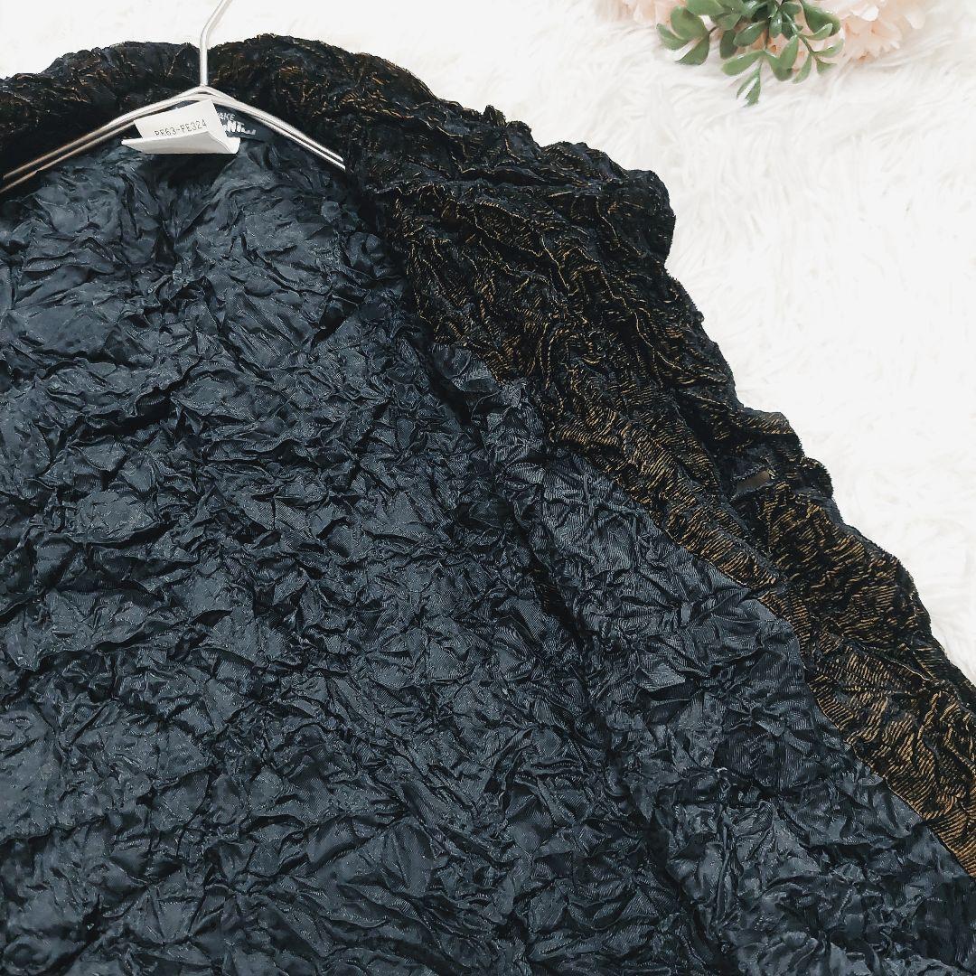 イッセイミヤケ ペルマネンテ シワ加工 バイカラー ハイネック ベスト 前開き