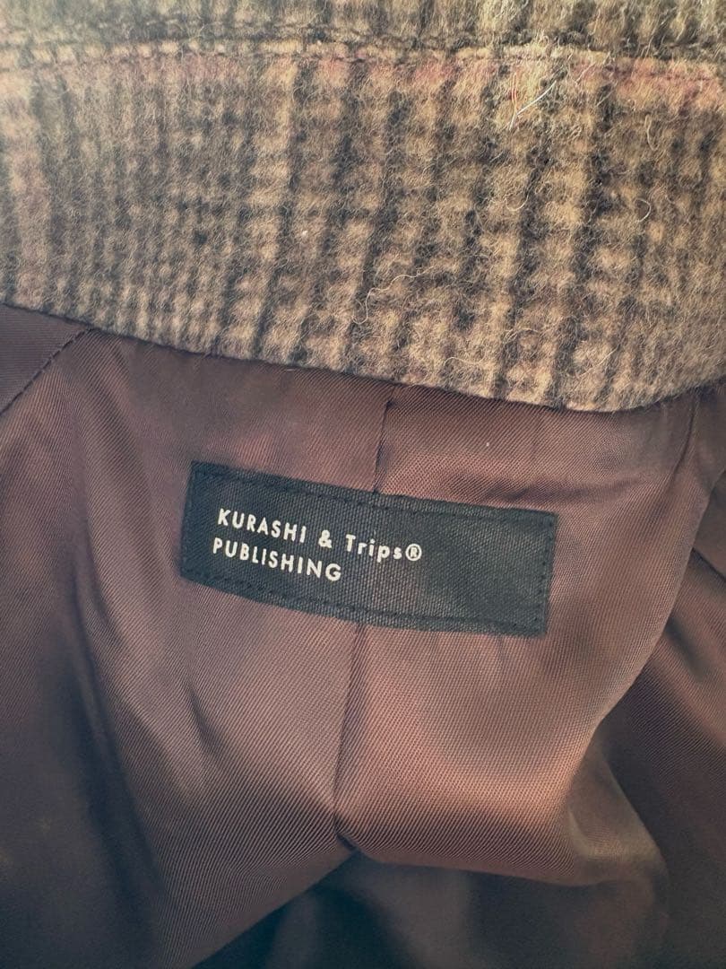 北欧暮らしの道具店、かろやかに揺れるウールロングコート、グレンチェック