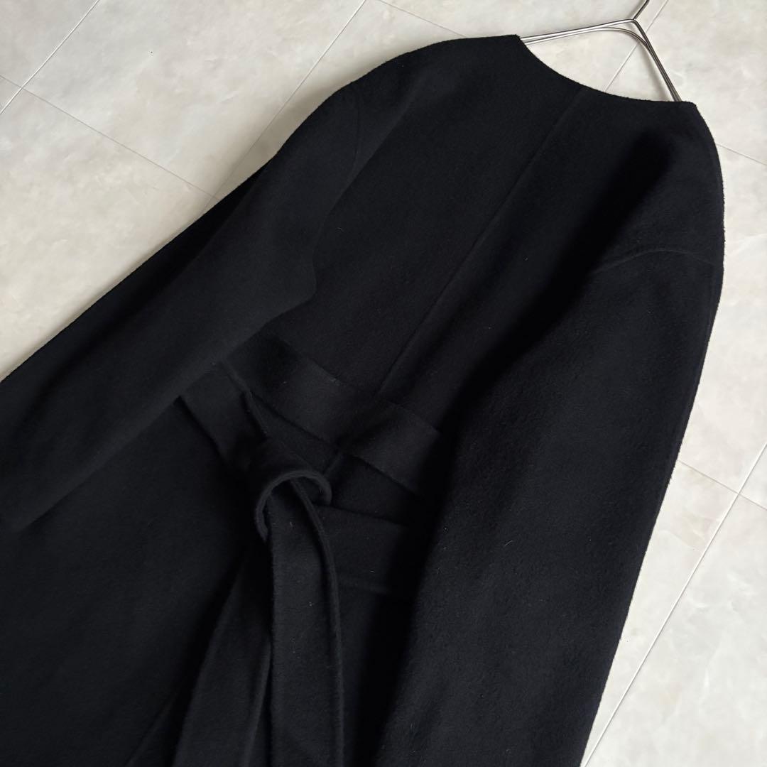 美品✨ FRAY I.D 10YEARリバーコート 黒0 尾州ウール ベルト付