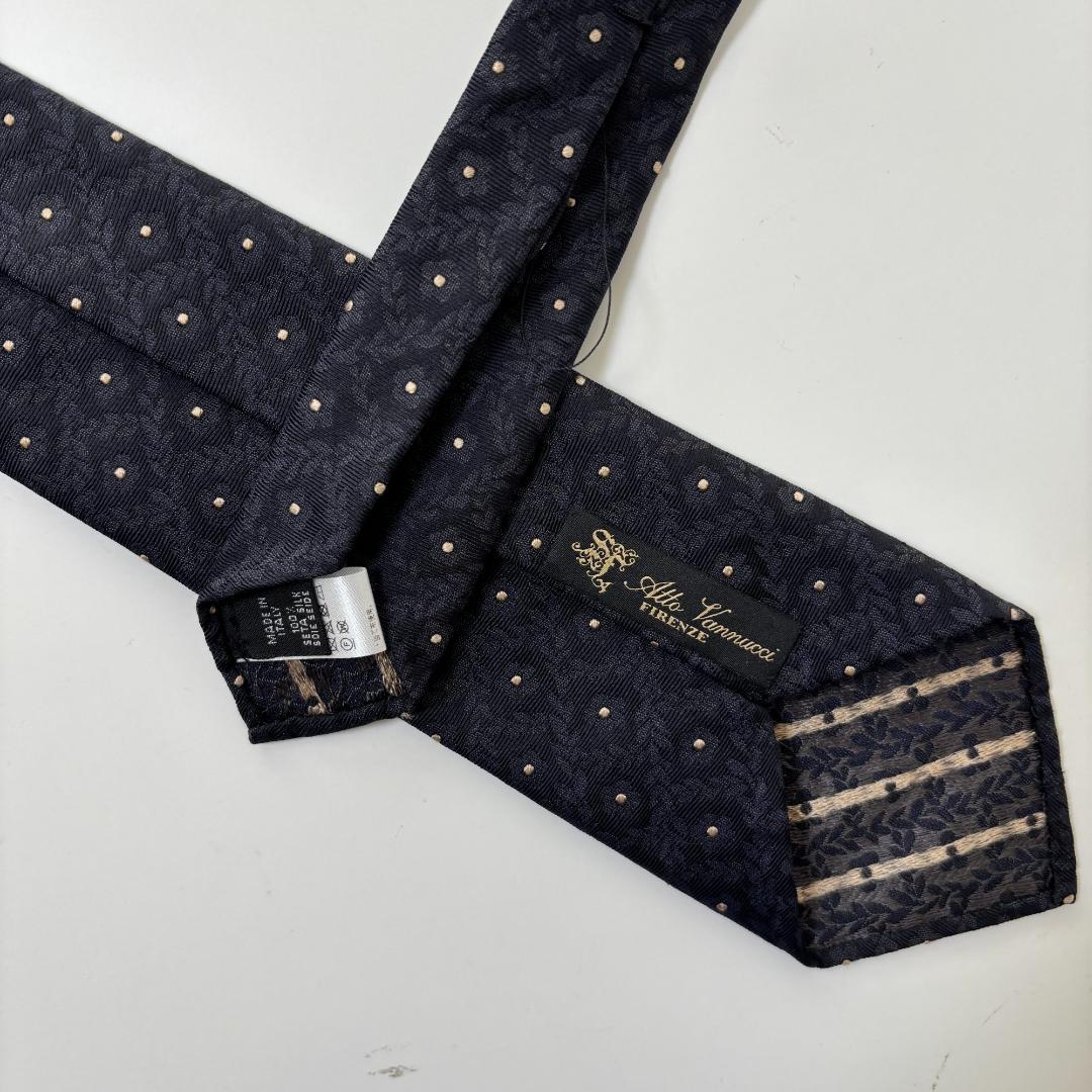 未使用 Atto Vannucci アットヴァンヌッチ 小紋 ネクタイ ①