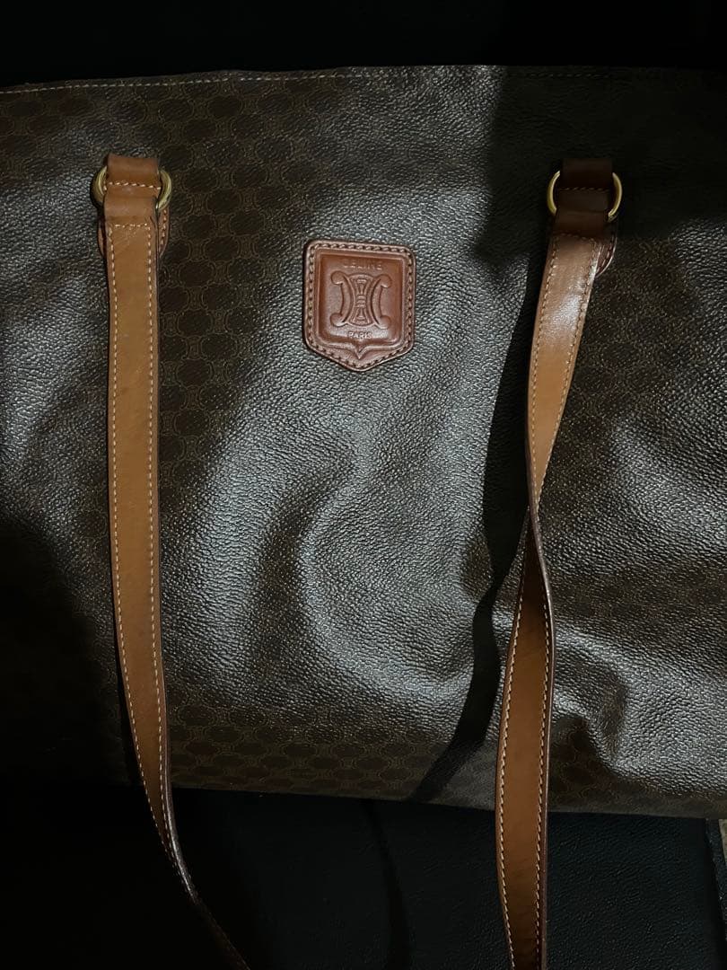 マ*ー様 【CELINE レザー】セリーヌゴールド金具ブラウン　トートバッグ　ラ