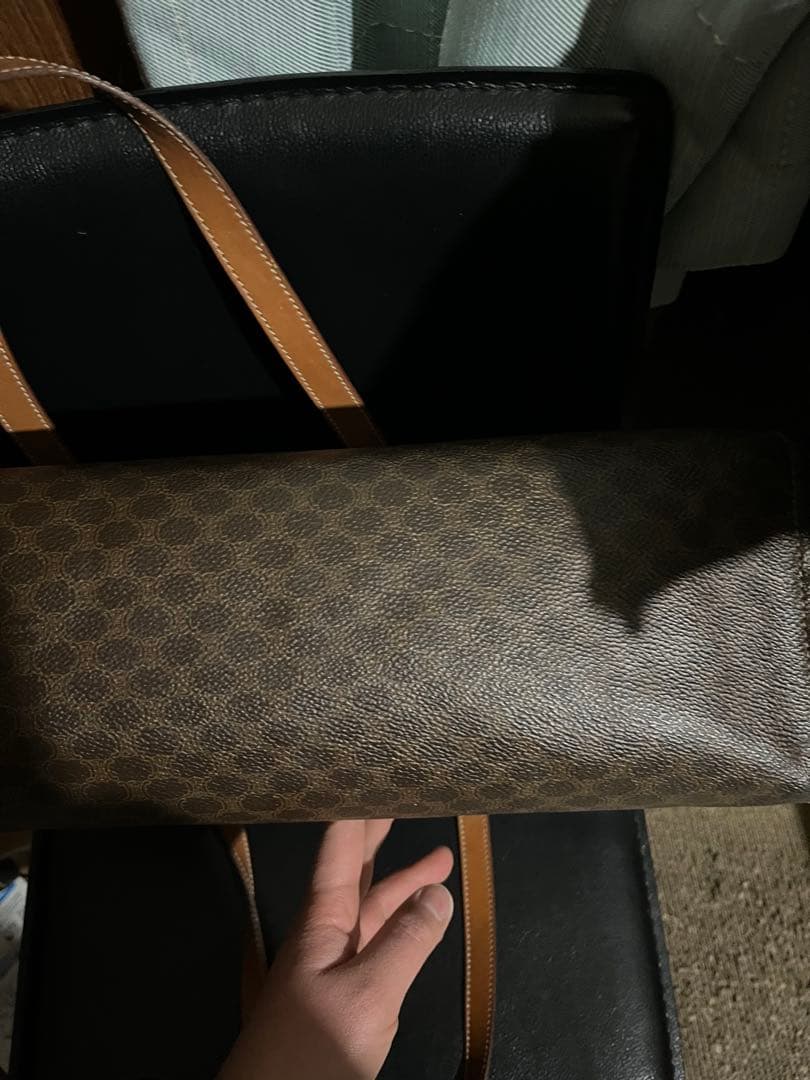 マ*ー様 【CELINE レザー】セリーヌゴールド金具ブラウン　トートバッグ　ラ