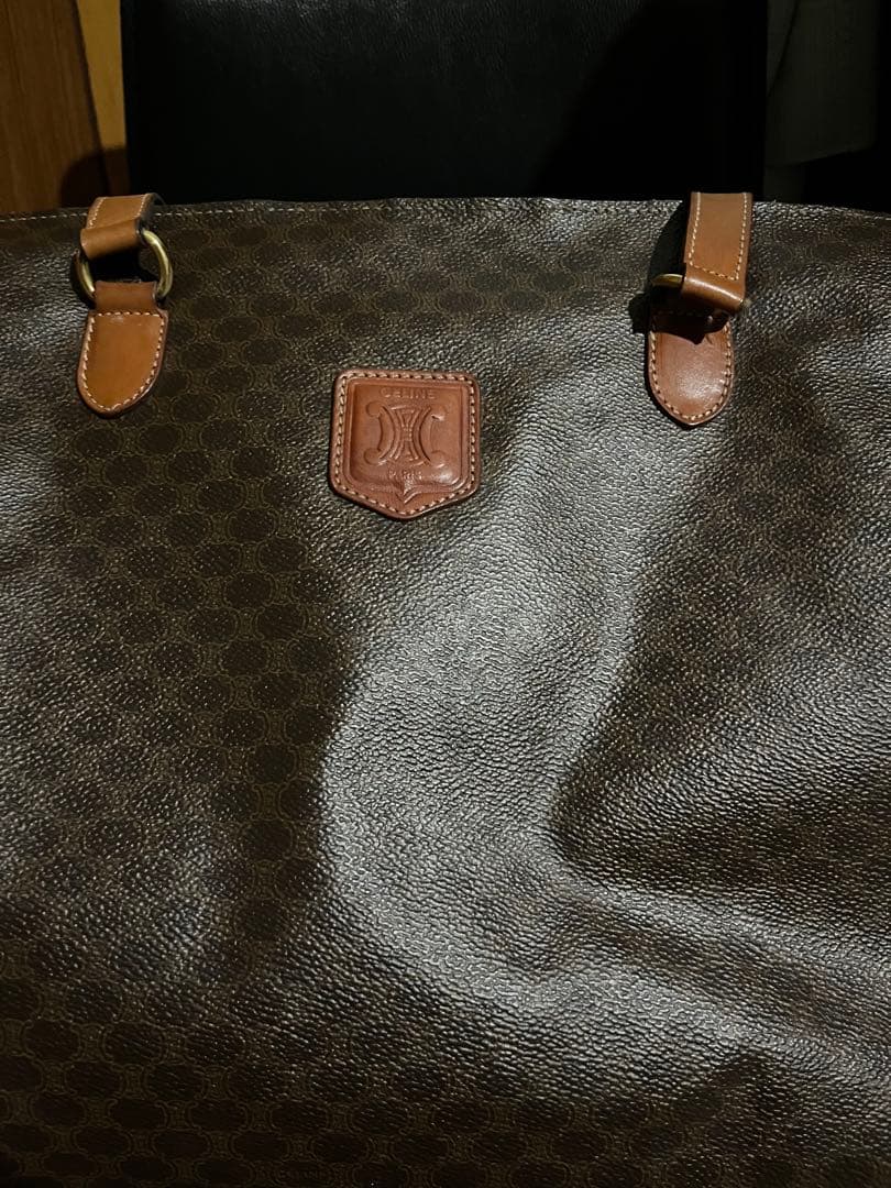 マ*ー様 【CELINE レザー】セリーヌゴールド金具ブラウン　トートバッグ　ラ