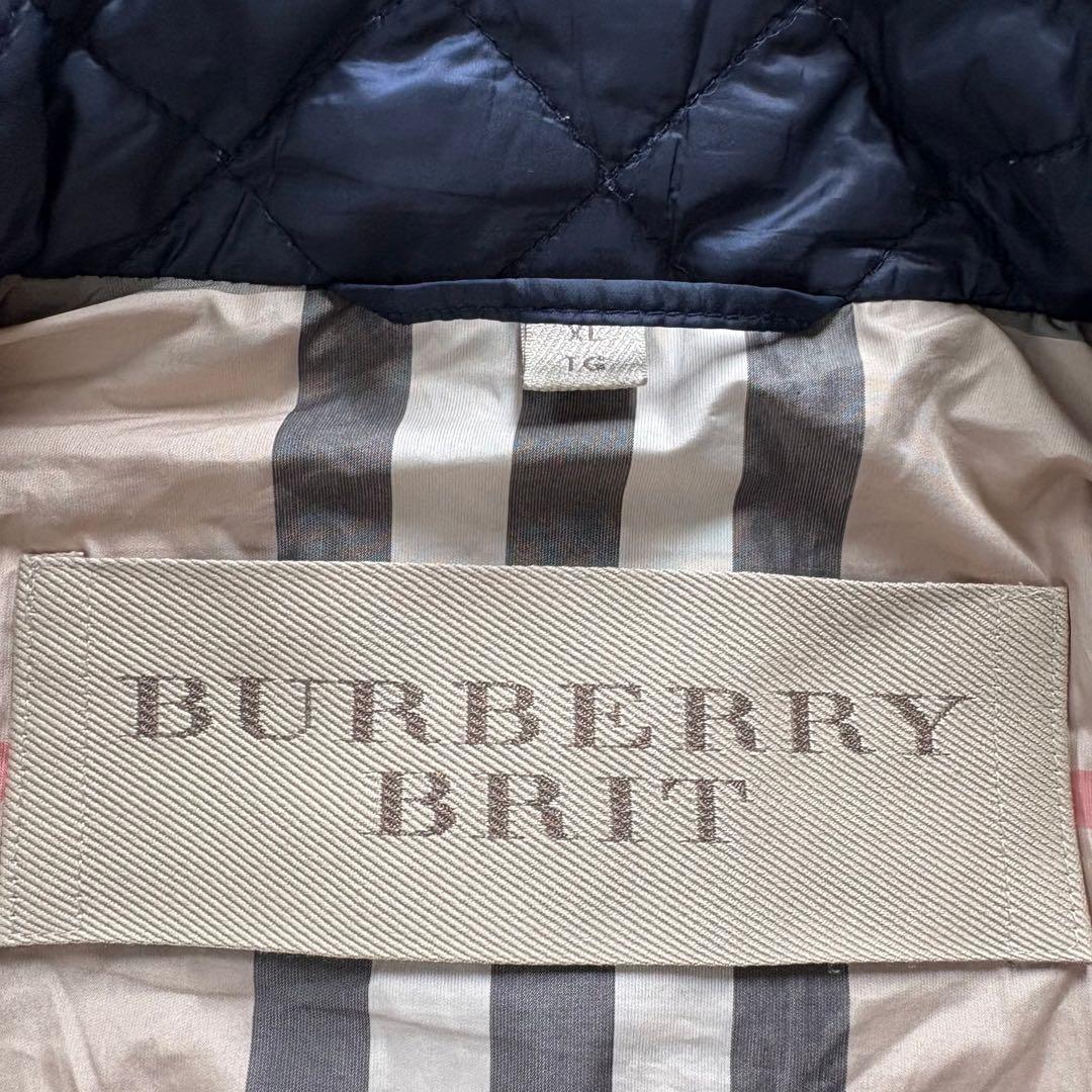極美　バーバリーブリット　ノバチェック　メガ　キルティングベスト　ネイビー　XL