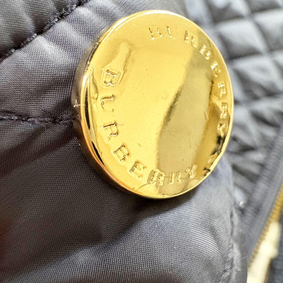 極美　バーバリーブリット　ノバチェック　メガ　キルティングベスト　ネイビー　XL