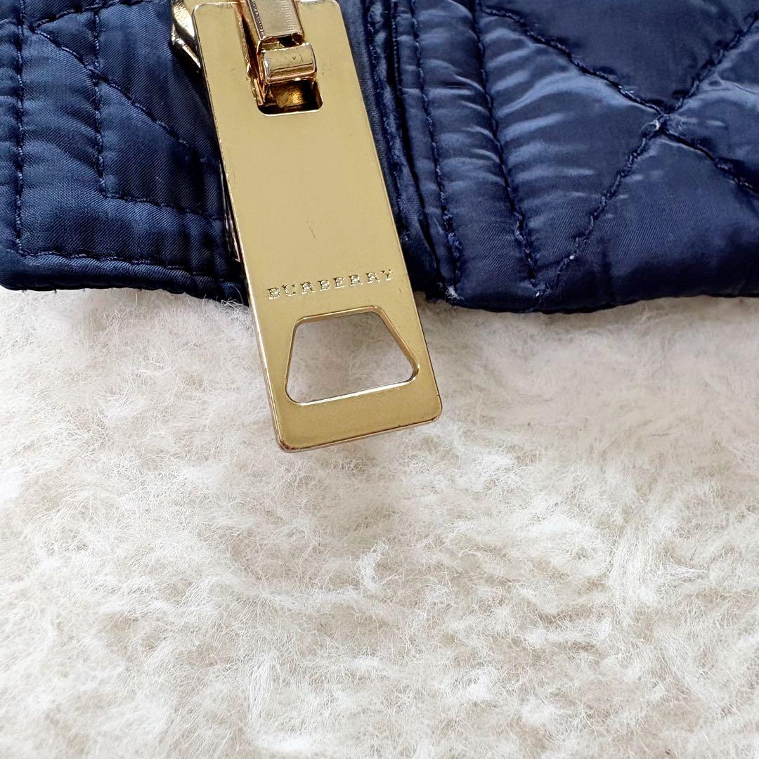 極美　バーバリーブリット　ノバチェック　メガ　キルティングベスト　ネイビー　XL