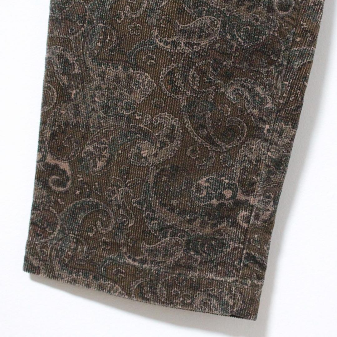 未使用 キャルオーライン ペイズリー柄 ２タックコーデュロイパンツ Mサイズ