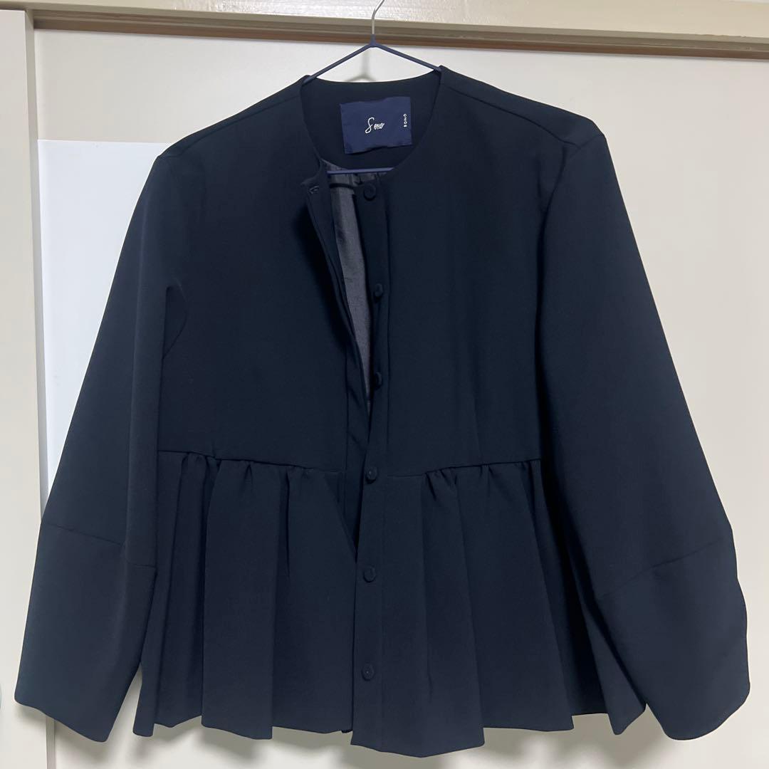 新品 タグ付　SONO ソーノ　ノーカラー　フレア　ジャケット