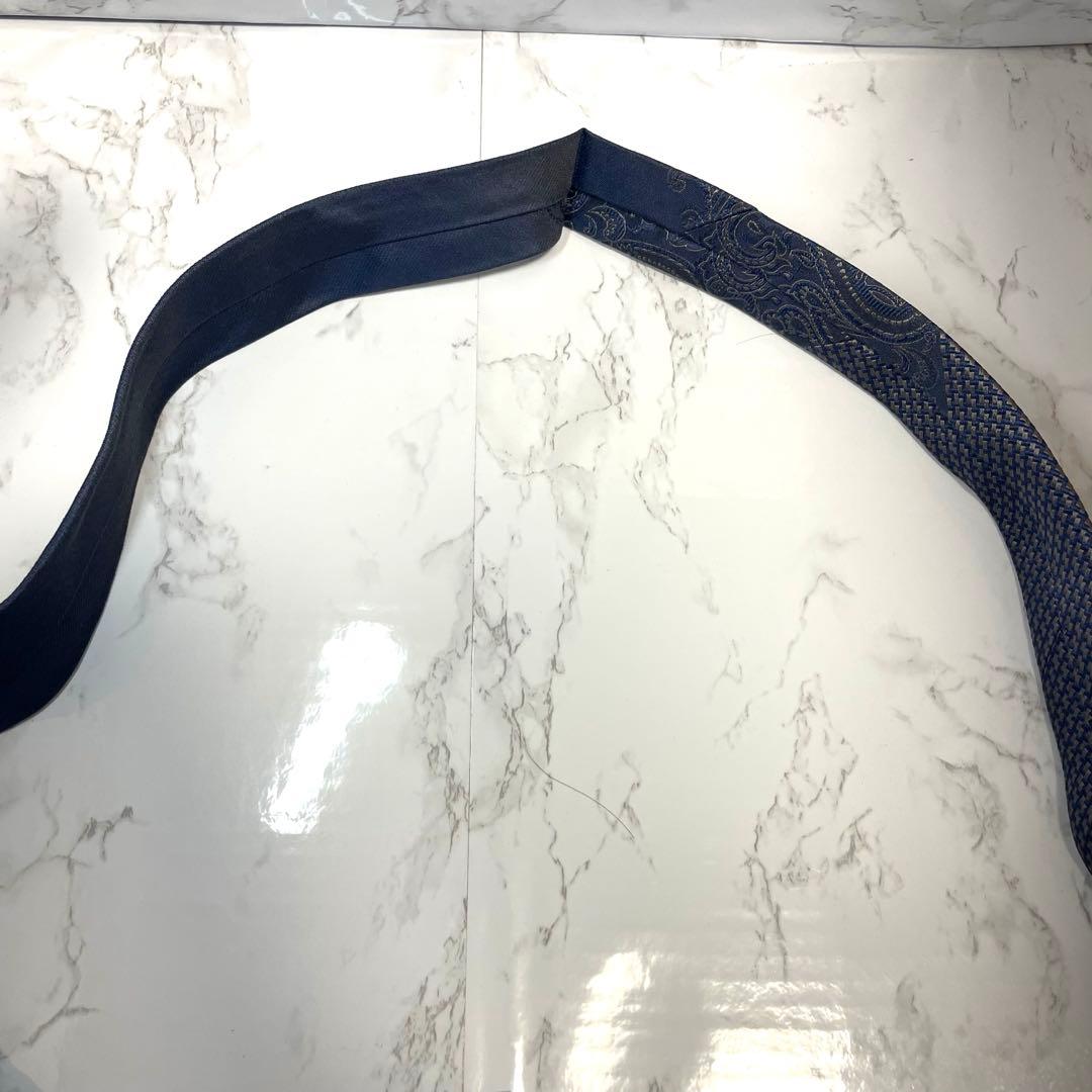 【新品未使用】ジョルジオ アルマーニ ネイビー ペイズリー柄 細身 ネクタイ