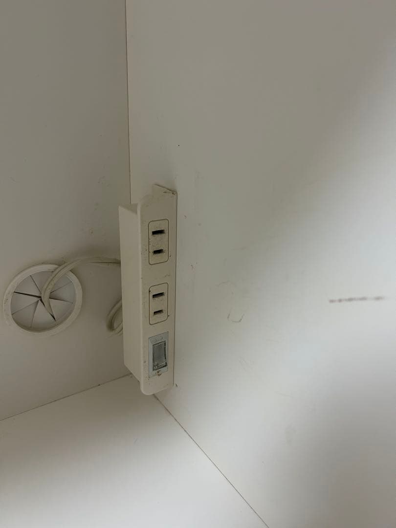 ホワイト 食器棚・キッチンカウンター クリア扉付き