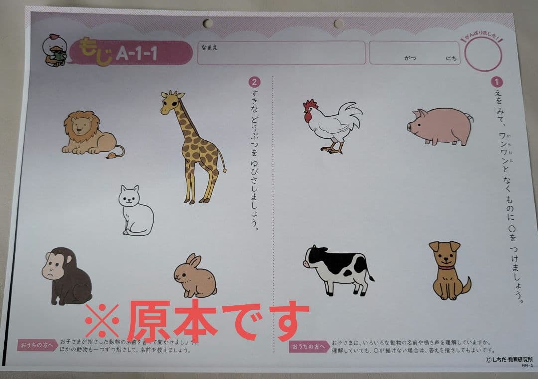 【プリント未使用】七田式プリントA