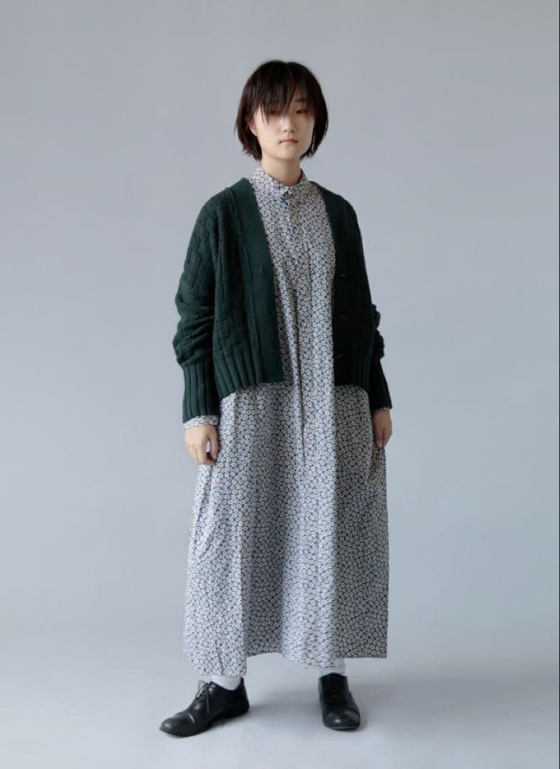 【最終】TOUJOURS フラワープリントシャツワンピース