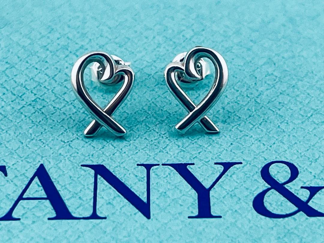 c985 美品　ティファニー　ラビングハート　ピアス　パロマピカソ　925