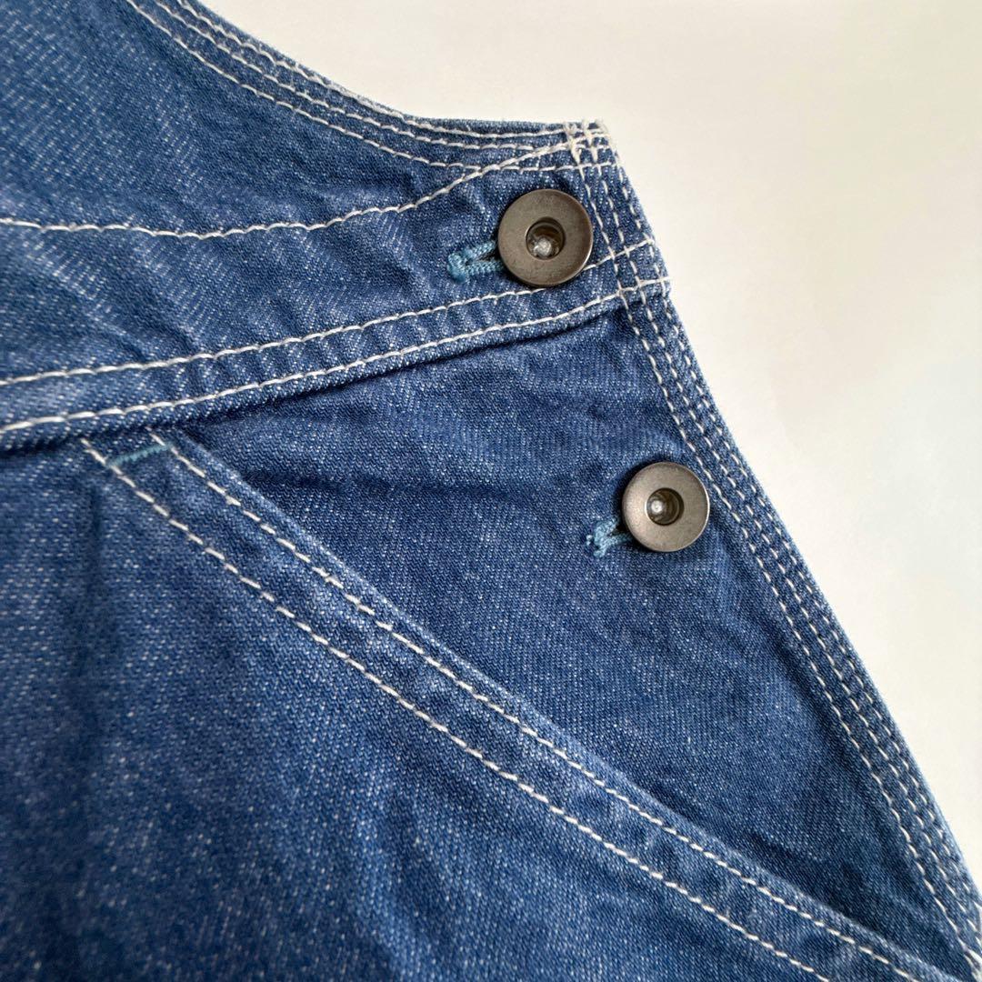 美品 BEAMS BOY アジャスターオーバーオール サロペット 古着風 ブルー