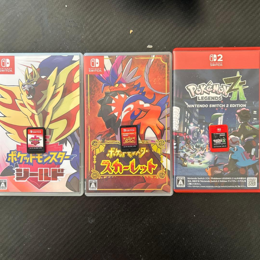 Switchポケモンゲーム3本セット　スカーレット、シールド、ZA