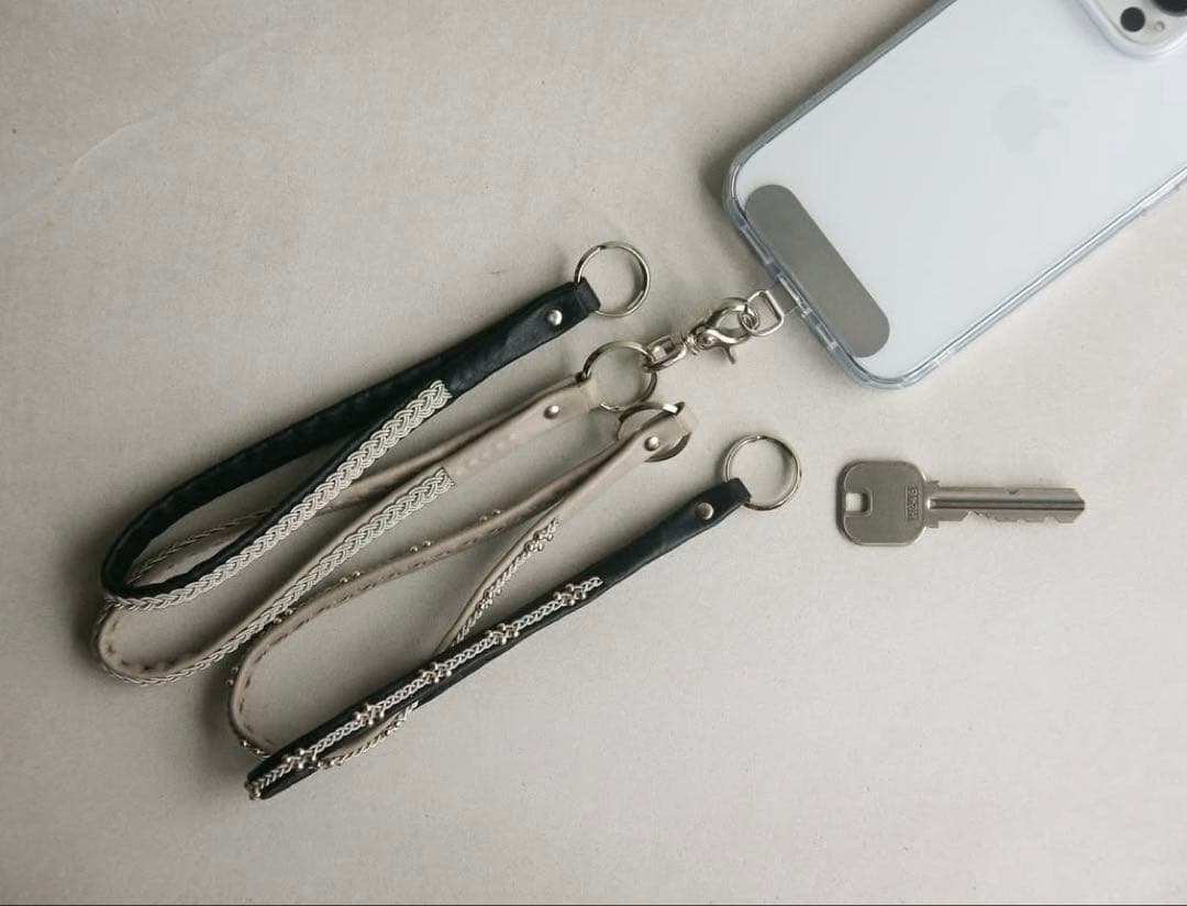 【美品】YOHEI NOGUCHI 編み込み ハンドストラップ キーリング