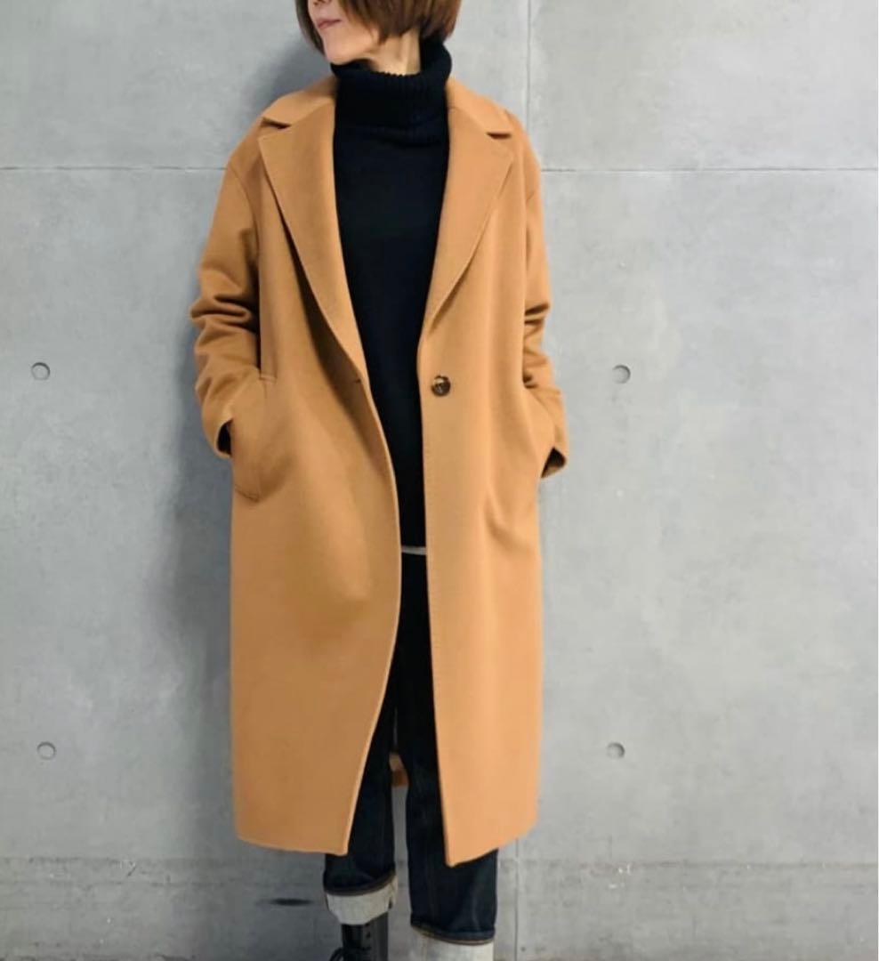 美品 23区 21AW ウールカシミヤビーバー チェスターコート ブラウン 36