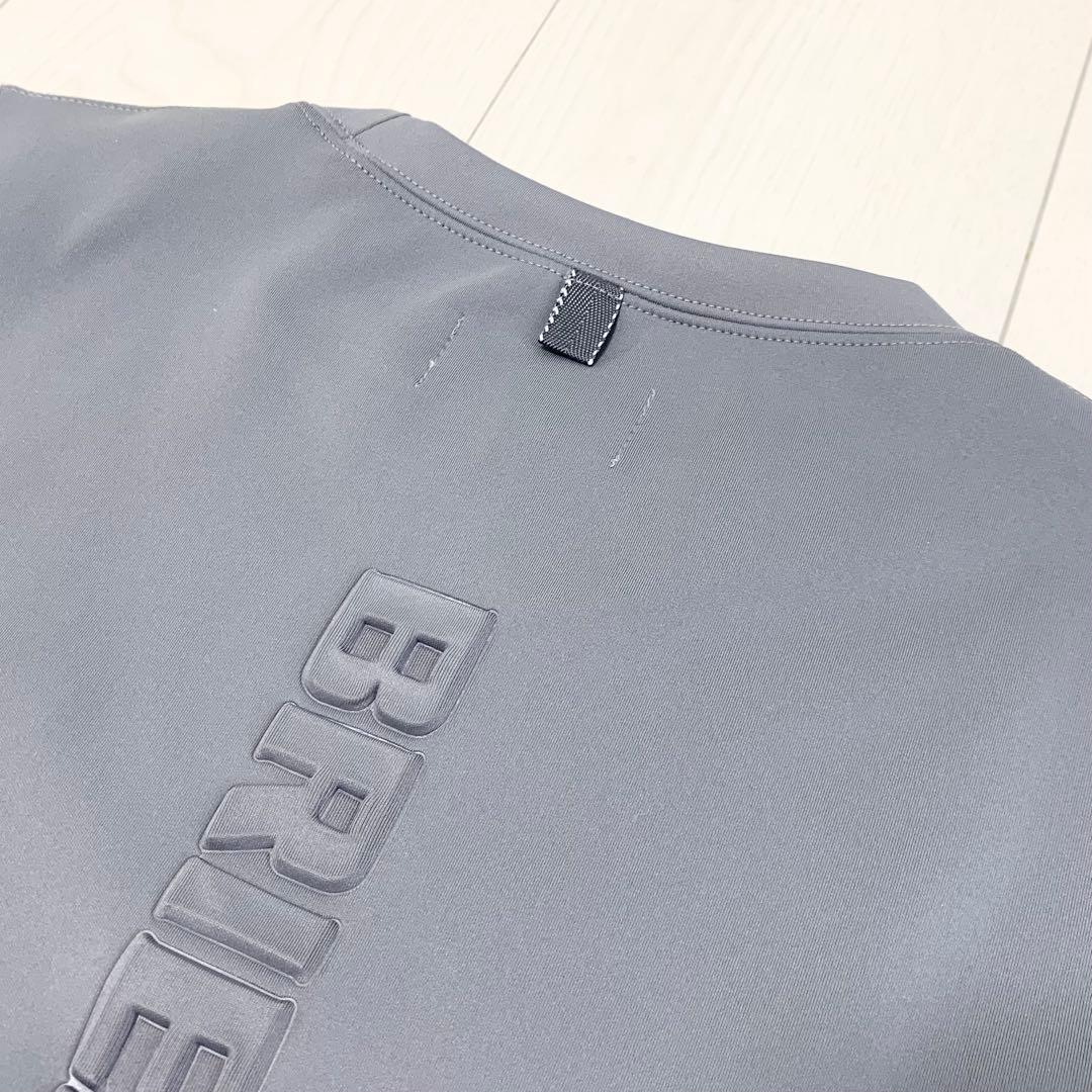 【超美品】ブリーフィング ゴルフ 3D ロゴ クルーネック プルオーバー グレー