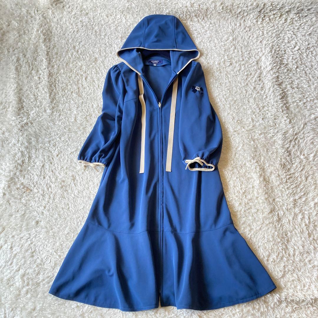 【近年】未使用に近い　エムズグレイシー　ジップアップ　ロングパーカー　リボン40