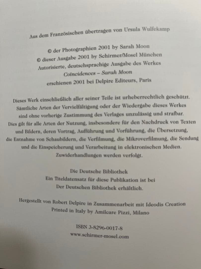 サラムーン 写真集 / Sarah Moon