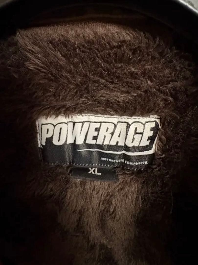 パワーエイジ POWERAGE FURライダースジャケット XLサイズ オリーブ