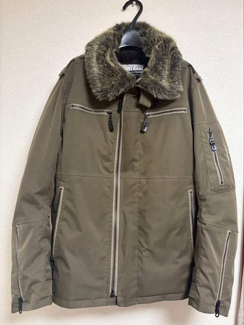 パワーエイジ POWERAGE FURライダースジャケット XLサイズ オリーブ