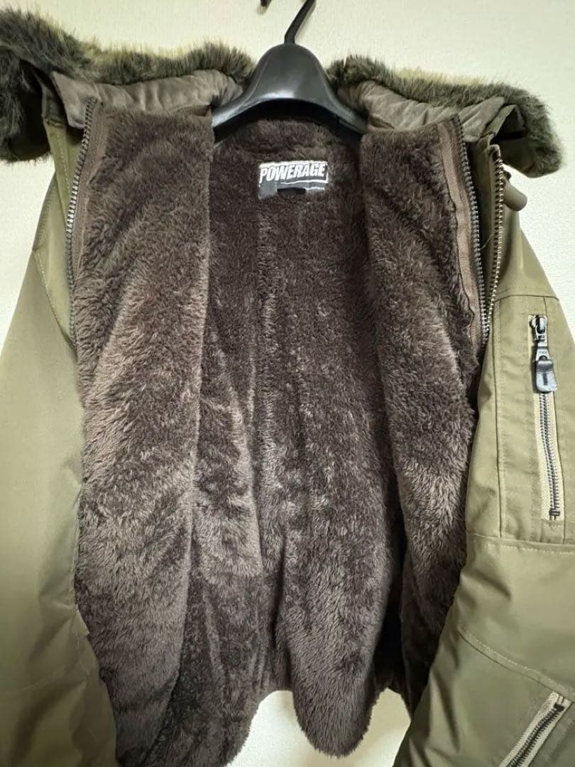 パワーエイジ POWERAGE FURライダースジャケット XLサイズ オリーブ