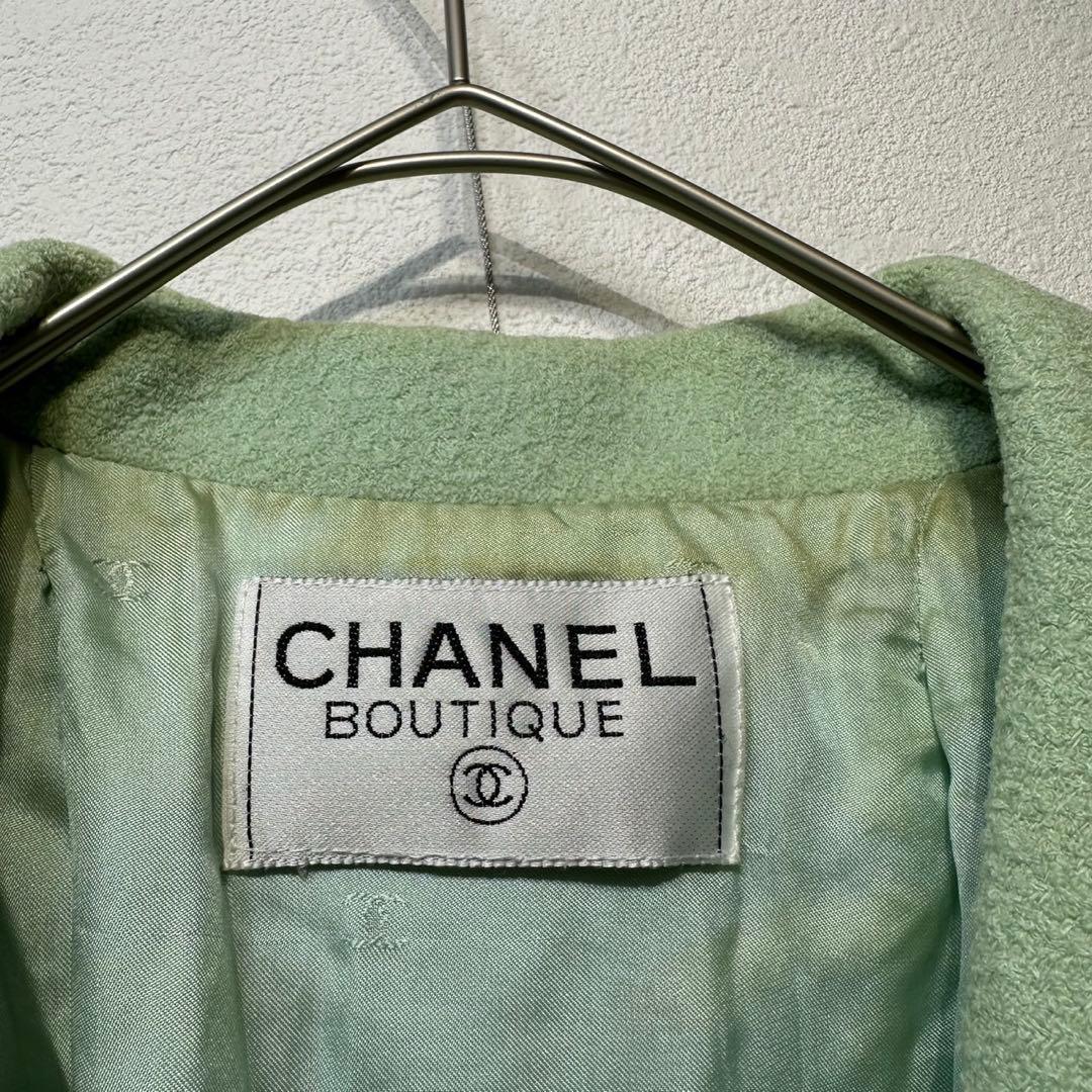 希少 CHANEL 上質 ウール シルク ツイード パール テーラードジャケット