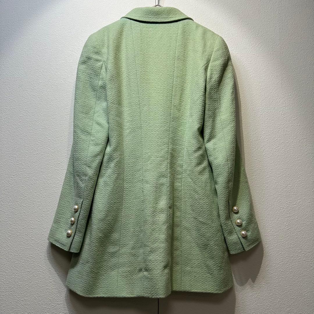 希少 CHANEL 上質 ウール シルク ツイード パール テーラードジャケット