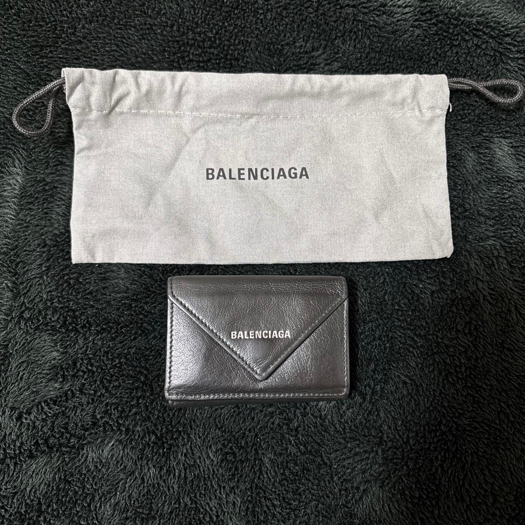 くま　BALENCIAGA コンパクトウォレット 三つ折り財布 　ブラック