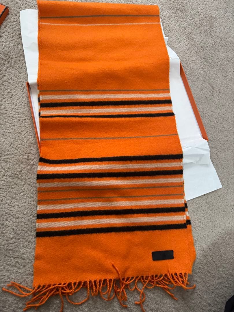 エルメス　マフラー　オレンジ