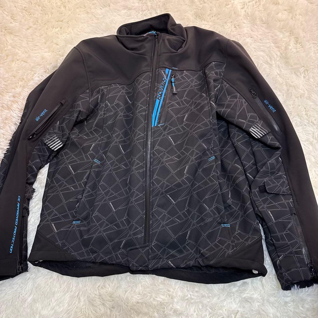 美品　コミネ プロテクトソフトシェルウィンターパーカー　脱着連結可能　黒　3L