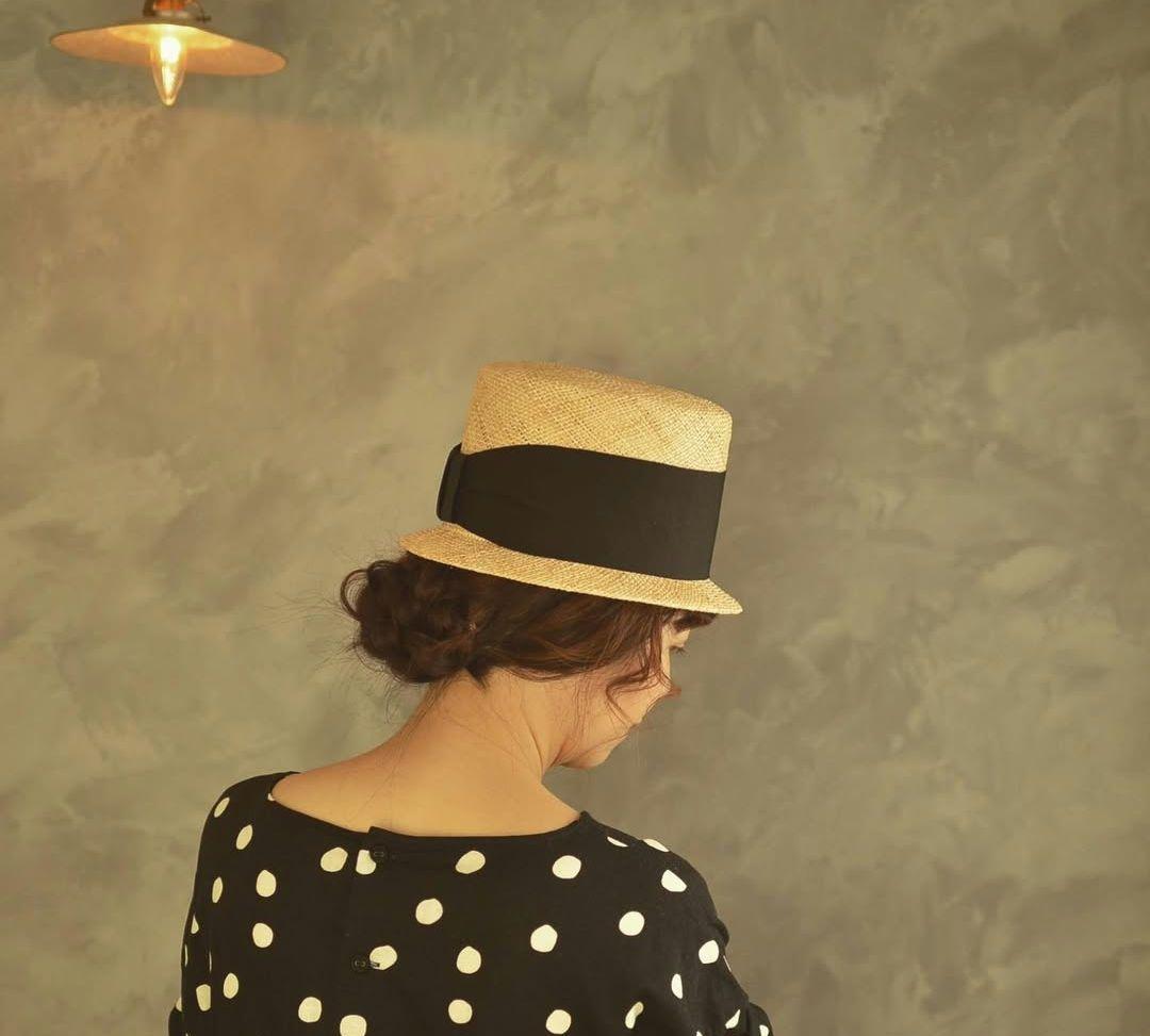 カワムラ帽子店　あざみ　紅茶染