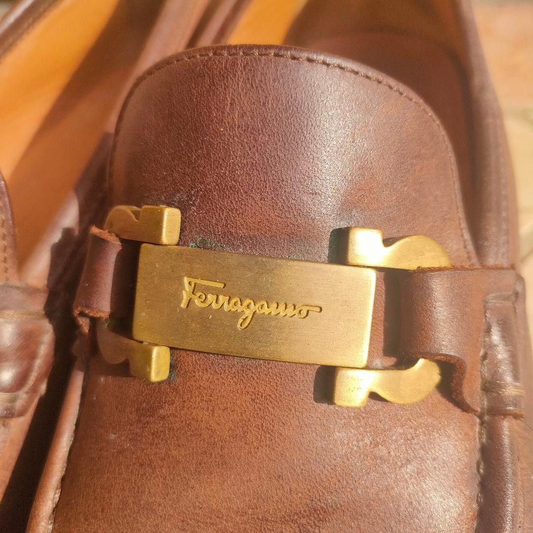 サルヴァトーレ フェラガモ メンズ ローファー レザー ガンチーニ 　24.5