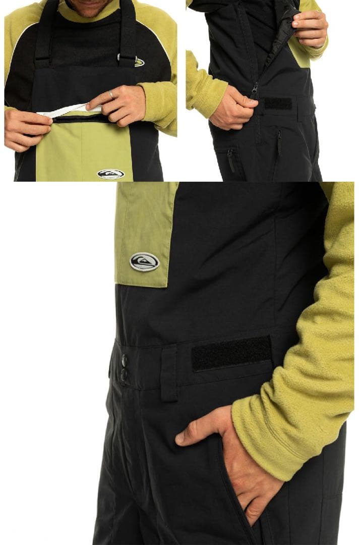 送料無料 新品 QUIKSILVER スノーウェア ビブパンツ L WHT