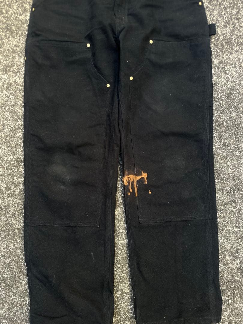 フ*※様 Carhartt B01-BLK ルーズフィット ブラックパンツ 34