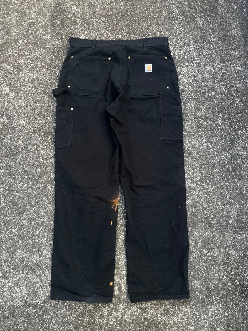 フ*※様 Carhartt B01-BLK ルーズフィット ブラックパンツ 34