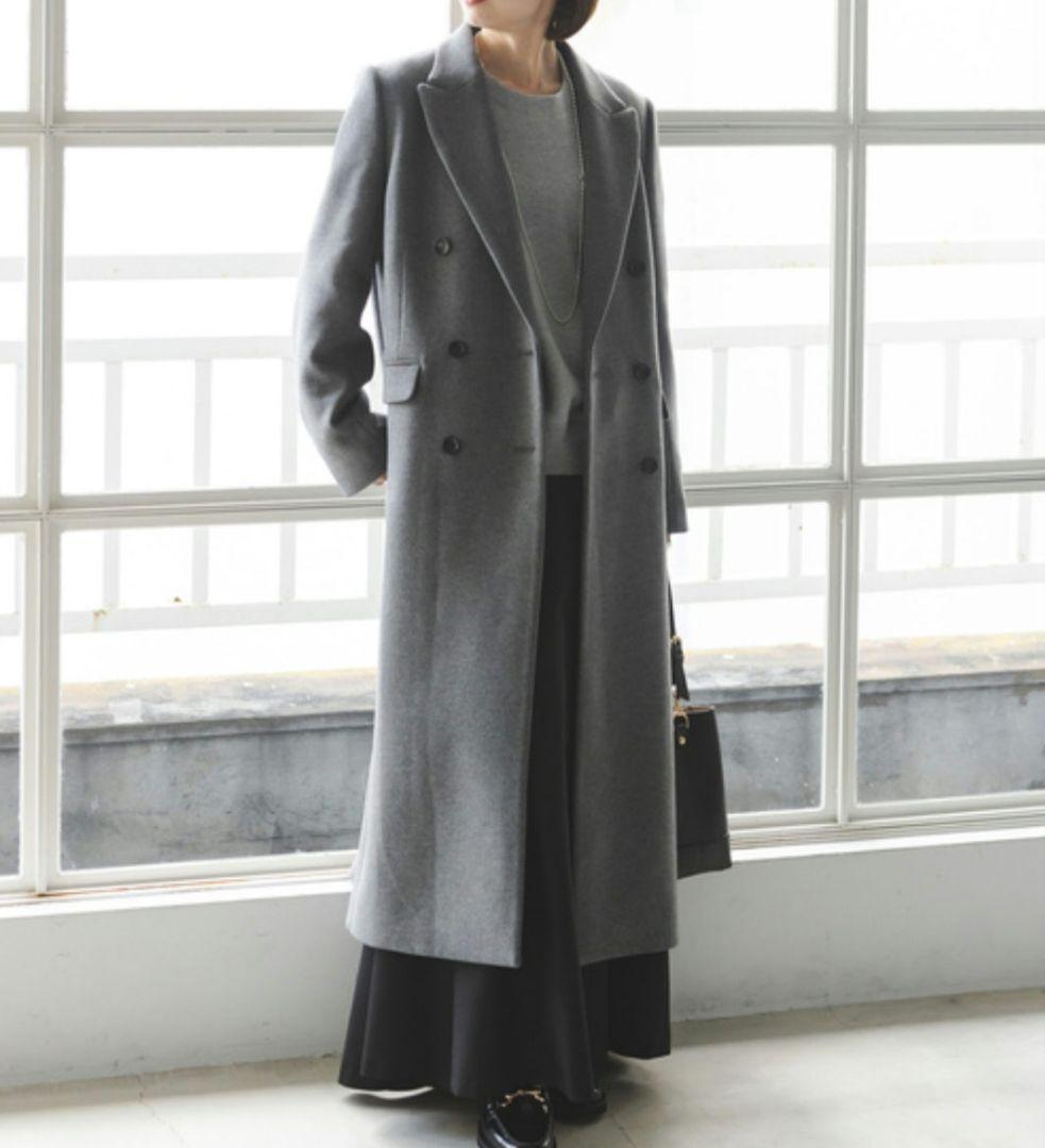 Noble メルトンロングチェスターコート グレー