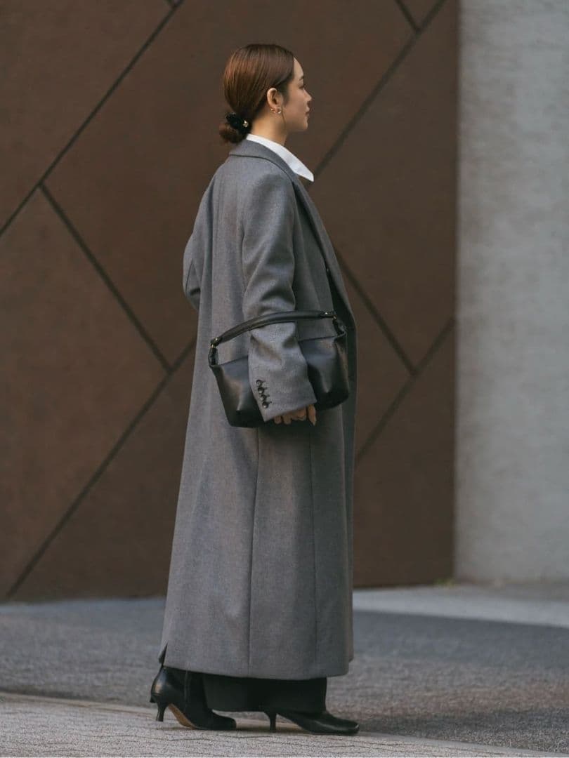 Noble メルトンロングチェスターコート グレー