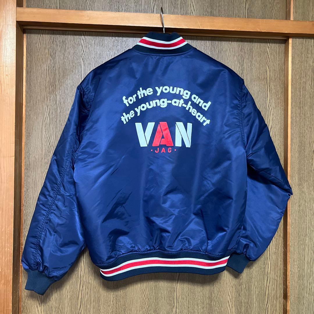 VAN JAC ネイビー スタジャン バックプリント Mサイズ