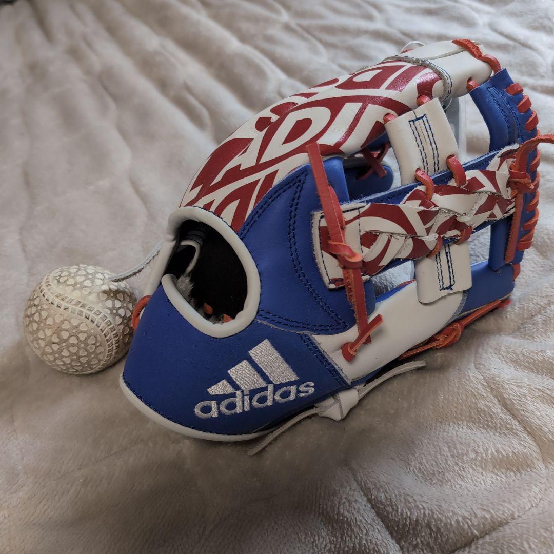 adidas 野球グローブ 青赤