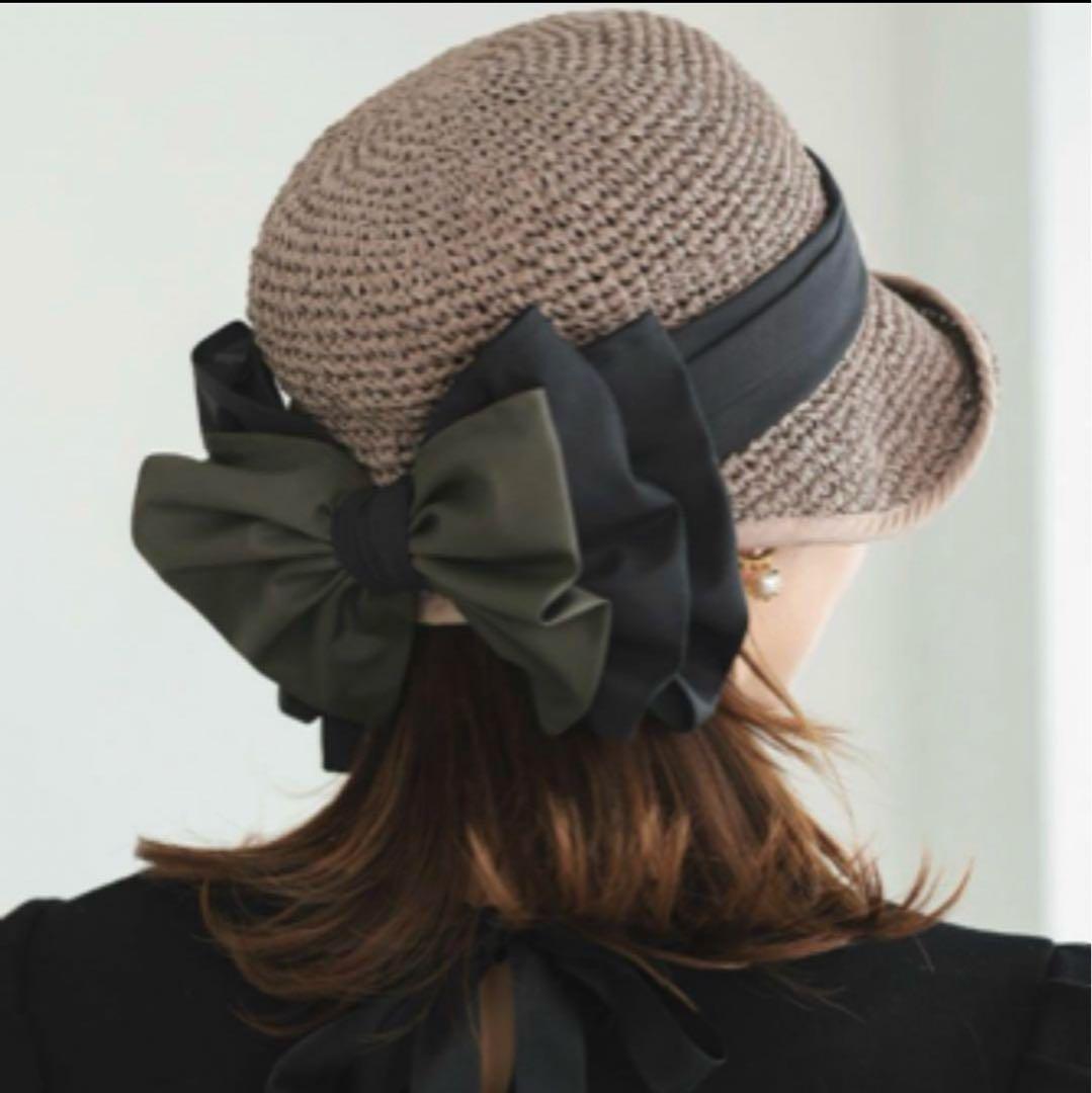 【新品】kozue×Donobanコラボ リボンクロッシュハット グレー