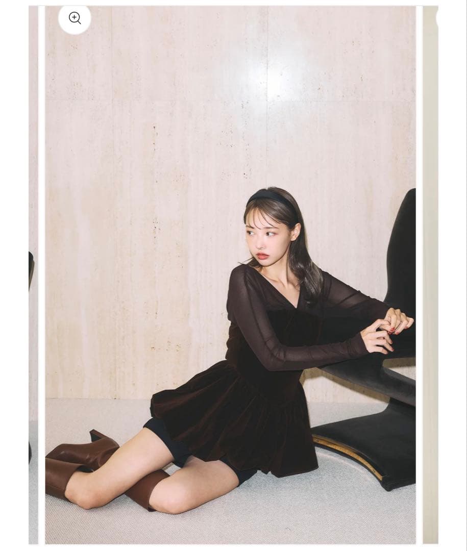 ★新品未使用★美品★poláura ベロアビスチェバルーントップス brown