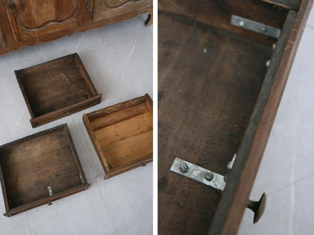 フランスアンティーク猫脚サイドボード/ショップカウンター/チェスト(90-103