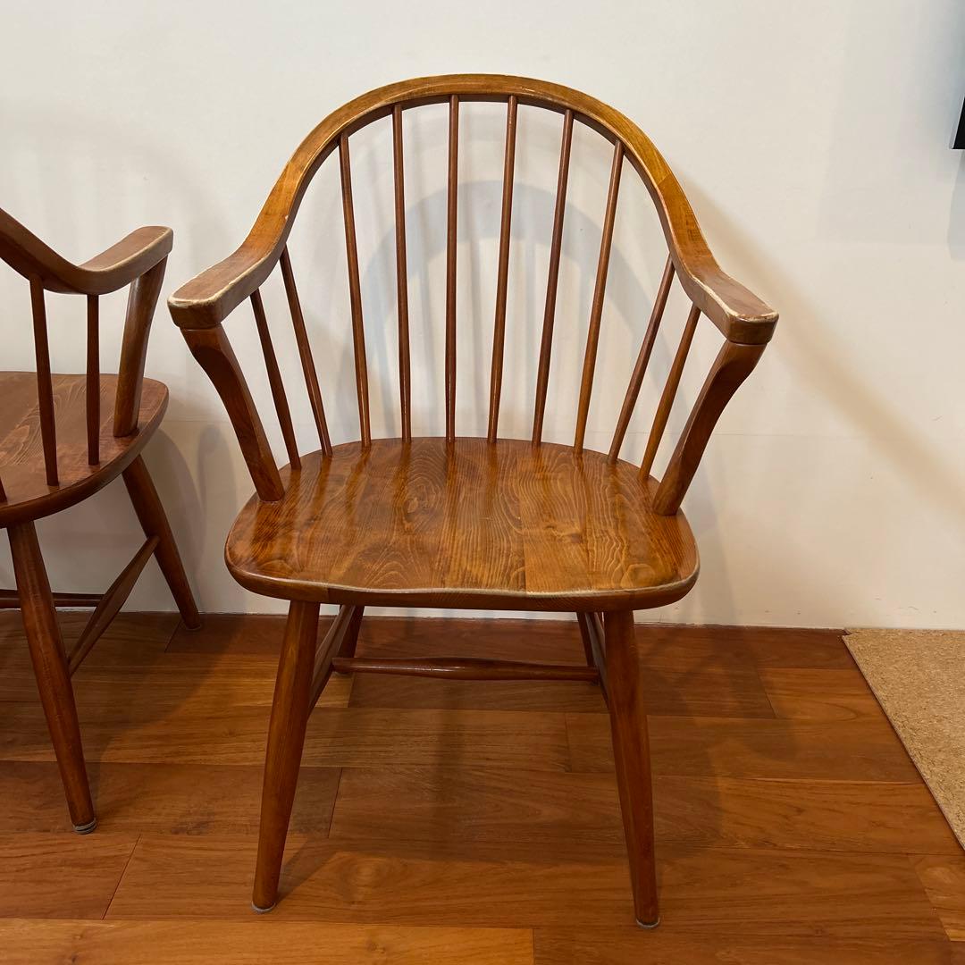 飛騨産業　キツツキ　HIDA ウィンザーチェア　椅子　ヴィンテージ　レトロ　③