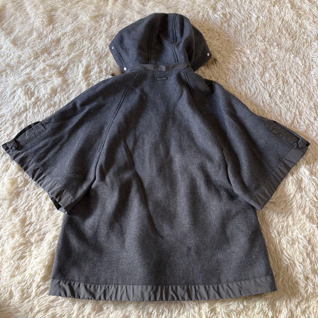 良品✨スポーツマックスコード　ケープコート　3way ファー　オーバーサイズ　L