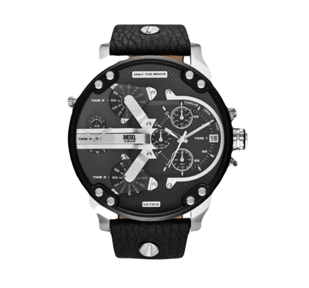 【DIESEL/ディーゼル】腕時計 アナログ レザー ブラック 人気